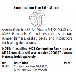 Combustion fan Maxim M175-M250-M255P