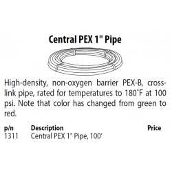 Central Pex tube 1'' X 100'