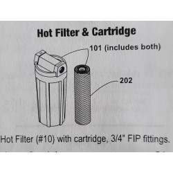 High temperature water filter