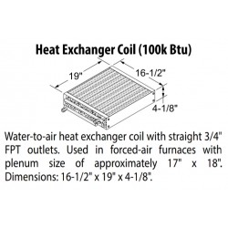 Water to air HEAT EXCHANGER (100K BTU)