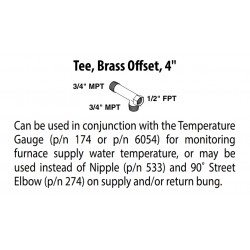 Brass Tee,3/4″ Male X 1/2″ Fem X 3/4″ Male