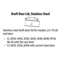 Draft door lid for Classic and Classic Dual Fuel ready 4030, 5036 and 6048 models