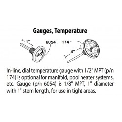 Dial temperature gauge with 1/8" MPT