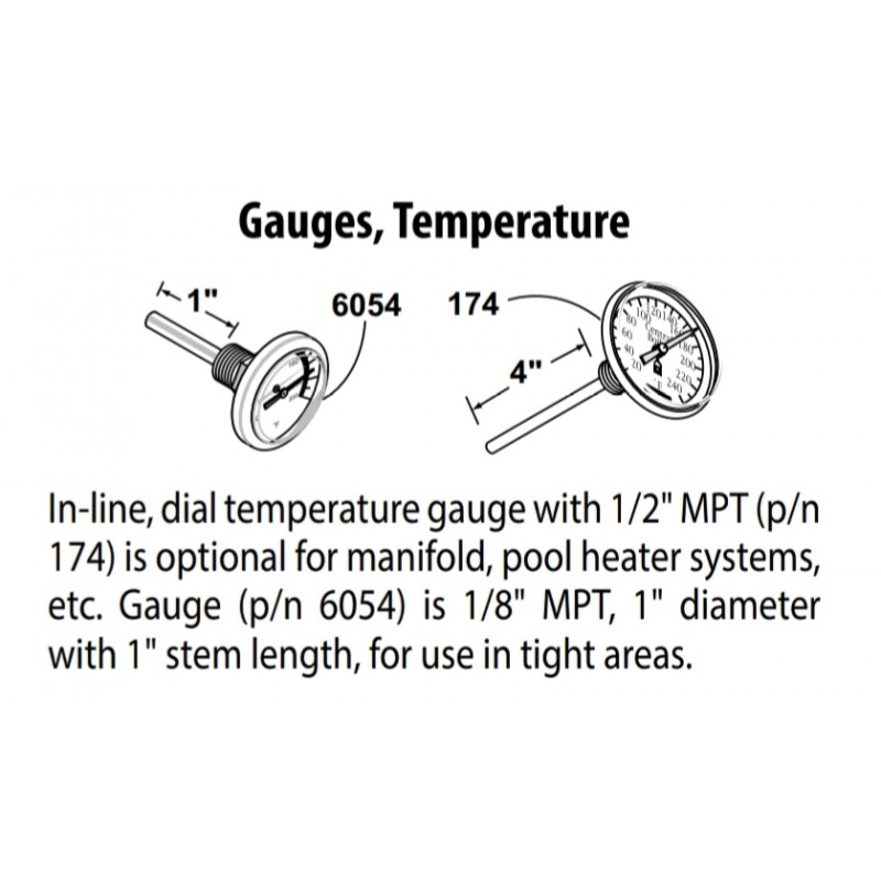 Dial temperature gauge with 1/8" MPT