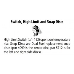 High Limit Switch, 190˚F