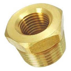Brass Hex Bushing, 1/2" x 1/8" NPT