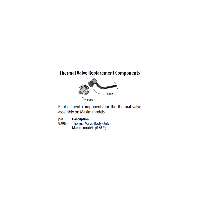 Thermal Valve Body Only - Maxim models